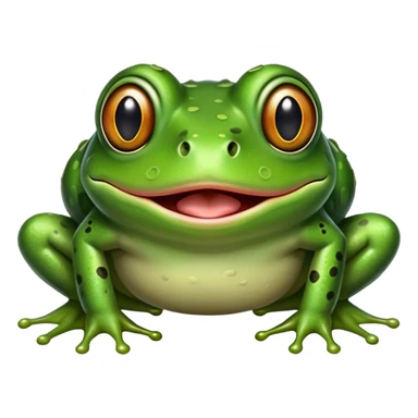frog trying to catch a fly with tongue out and crossed eyes sticker