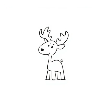 Hand drawn doodle style moose sticker