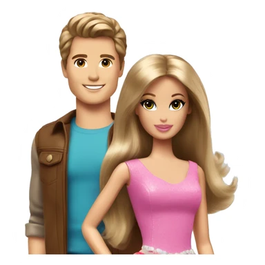 barbie and brown haired ken sticker