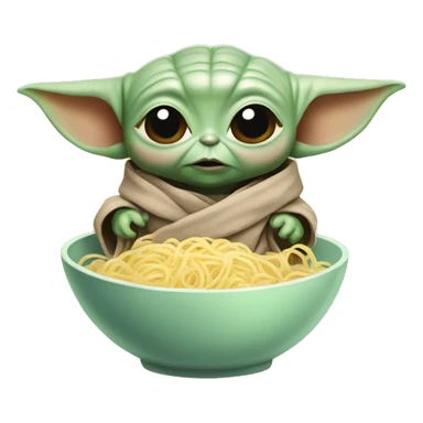 Baby yoda with noodles sticker