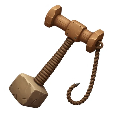 stone age hammer with rope, simple style sticker