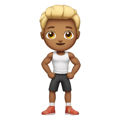 Boy with muscles sticker