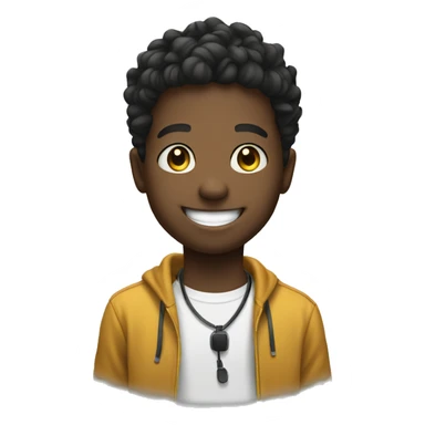 smiling boy as a dj sticker