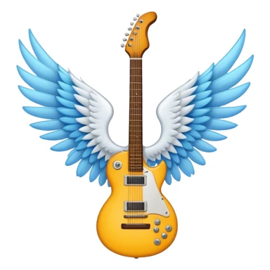 Guitar with wings and boom sticker
