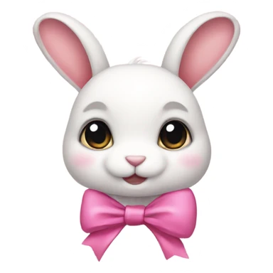 Bunny wearing a pink bow sticker