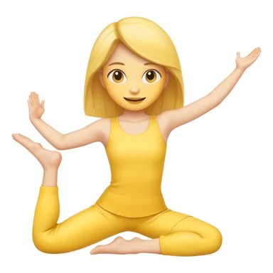 Yellow emoji girl doing the splits sticker
