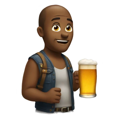 Drinking beer sticker