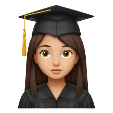 Niña graduada morena pelo liso  sticker