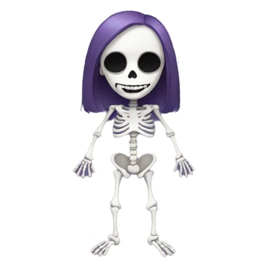 Skeleton girl sticker