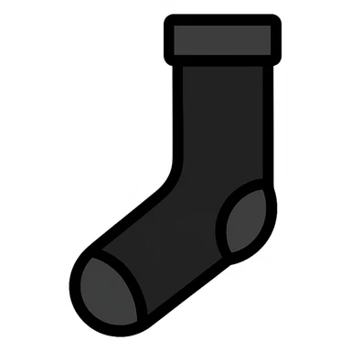 black football sock, simple icon, no text sticker
