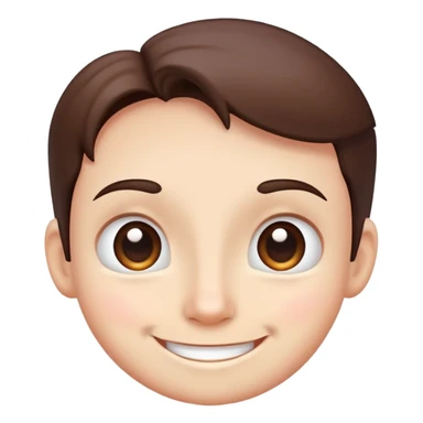 smiling face with a prominent forehead, cute and expressive sticker