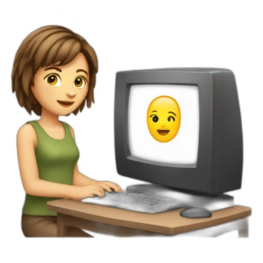 girl-brown-hair-with-computer sticker