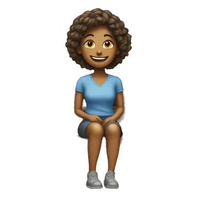 smiling girl on outdoor bench sticker