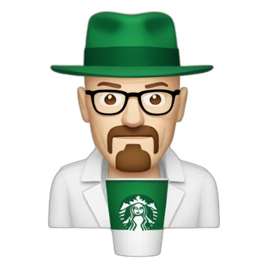 Walter White as a Starbucks logo sticker