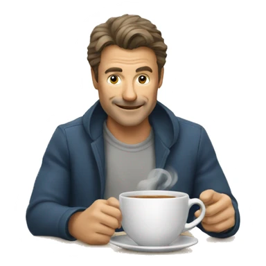 Un homme qui boit du thé sticker