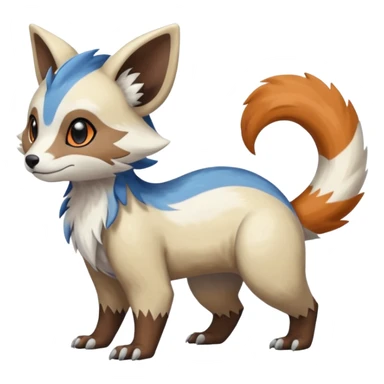 Shiny Brown Orange Blue White Beige Linoone-Absol-Trico-Furret-Hybrid (Full body) sticker