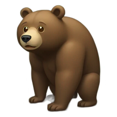 bear shitting in the woods sticker