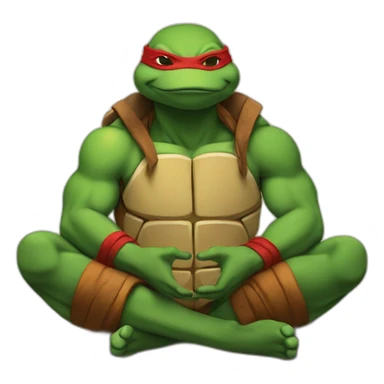 Raphael TMNT doing a meditation sticker