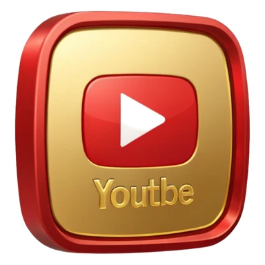 youtube golden play button with red edges sticker
