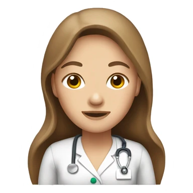 White brown long hair midwife  sticker