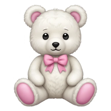 white teddy bear with pink bow sticker