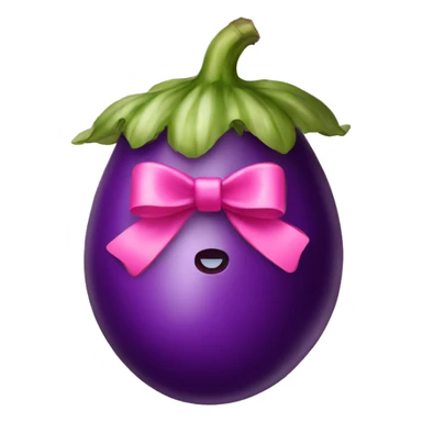 eggplant with a pink bow on it sticker