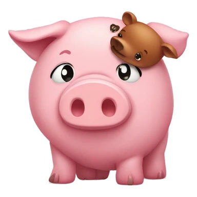 Pig and bear in love sticker