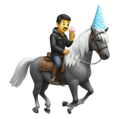 Horsw riding a ice cone sticker