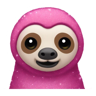 Pink sea sloth with glitter  sticker