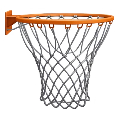Cinematic Realistic image of a basketball hoop with a detailed metal rim and intricately woven net, captured in dynamic lighting that evokes the charged atmosphere of a competitive court sticker