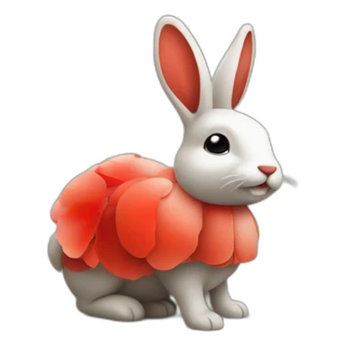 Un coquelicot sur un lapin sticker