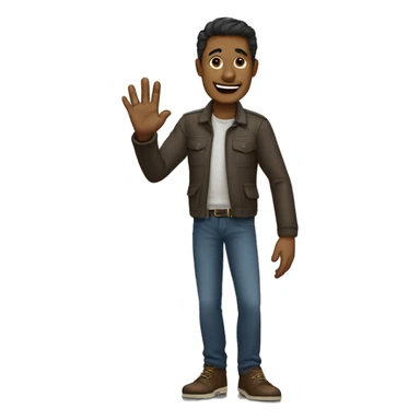 a man says hello, but he waves his foot instead of his hand. sticker