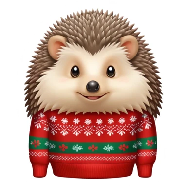 hedgehog wearing a Christmas sweater sticker