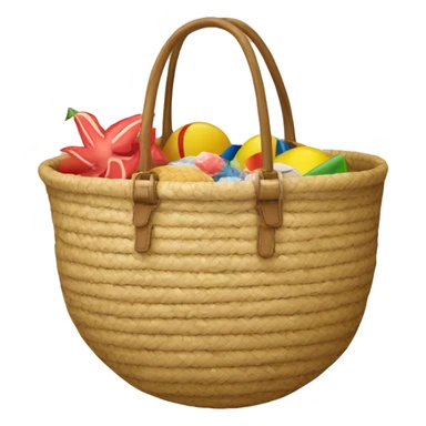 Straw circle beach bag sticker