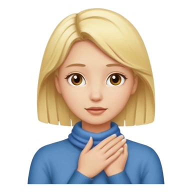 blonde girl with her hands around her neck sticker