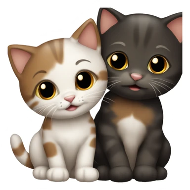 Cute Kitten best friends black and brown sticker