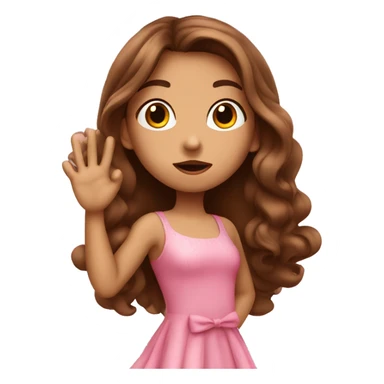 girl with long brown hair and pink dress blowing a kiss  sticker