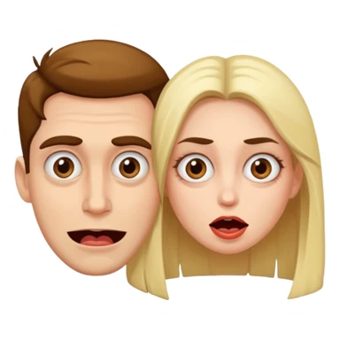 a man and a woman with weird crazy faces sticker