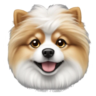 yorkshire pomeranian fluffy dog with black and white color  sticker