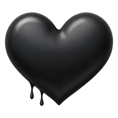 black ink heart emoji, blob, isolated on white background, grunge, like pen stroke, flat sticker
