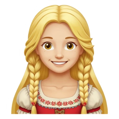 muscled girl from Poland in traditional Polish costume, long yellow hair sticker