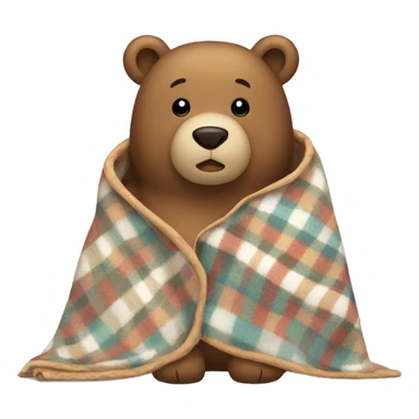 Bear wearing a blanket sticker