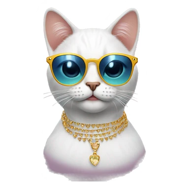 birthday cat with cool earrings and sunglasses sticker