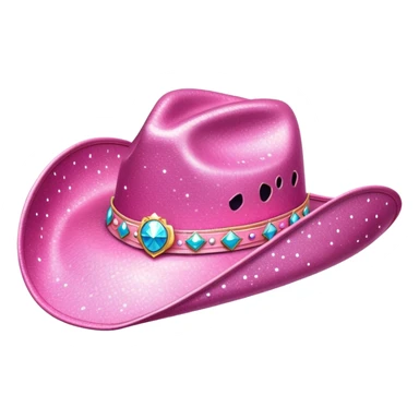 Pink sparkly cowgirl hat sticker