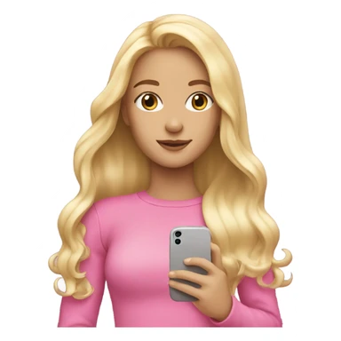 Blonde girl with blonde hair and pink iPhone 16 sticker