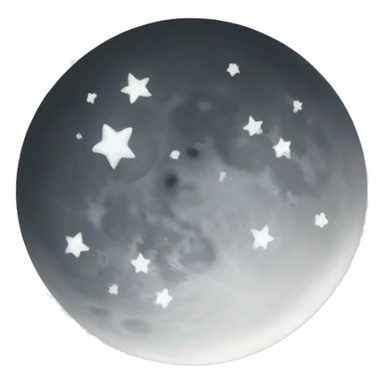 white moon with stars sticker