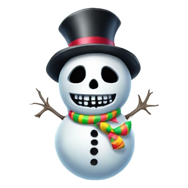 candy skull as a snowman and  sticker