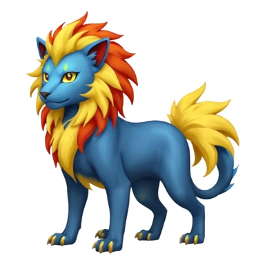 Pyroar-Luxray-Fakémon-hybrid-creature (full body)  sticker