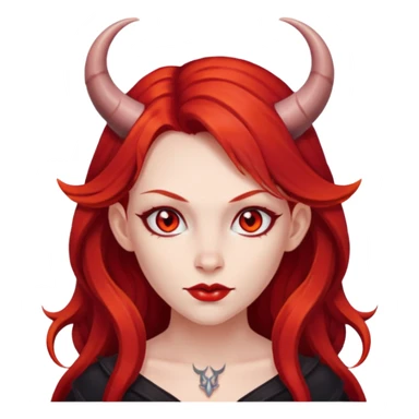 long hair devil girl sticker