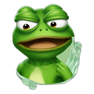 pepe frog with glass angry sticker